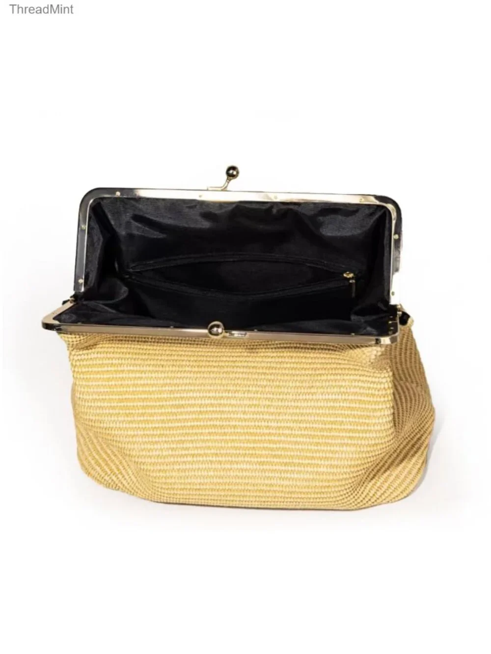 Straw Kiss-lock Hobo Shoulder Bag Large Tote Beach Purse Woven PP